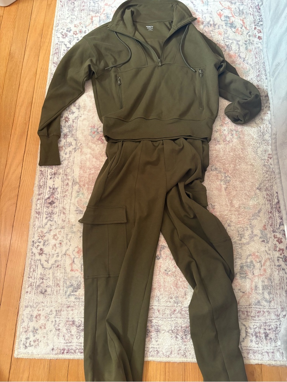 Old Navy Olive Green Cargo Jogger Pullover Set